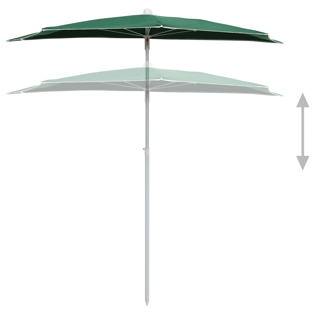 Garden Half Parasol with Pole Outdoor Patio Sunshade Shelter Backyard vidaXL - Picture 34 of 64