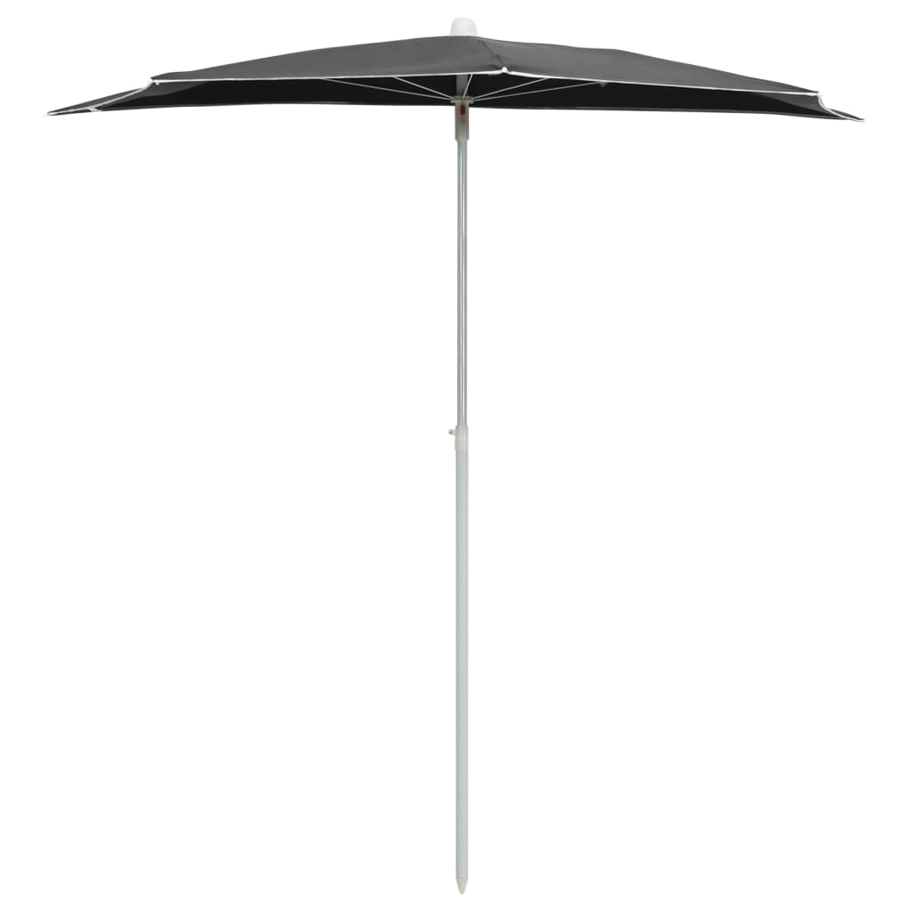 vidaXL Garden Half Parasol with Pole 180x90 cm Anthracite