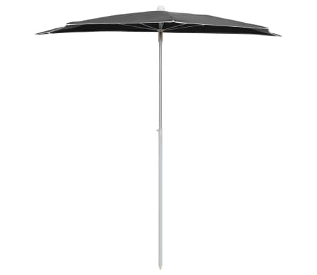 vidaXL Garden Half Parasol with Pole 180x90 cm Anthracite