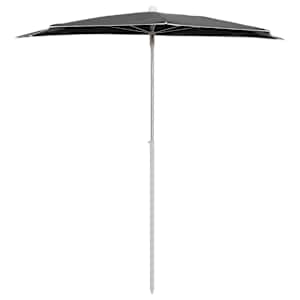 Zahradní půlkruhový slunečník s tyčí 180 x 90 cm antracitový - obrázek 3