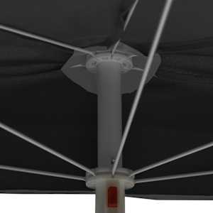 Zahradní půlkruhový slunečník s tyčí 180 x 90 cm antracitový - obrázek 7
