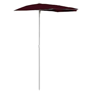 Zahradní půlkruhový slunečník s tyčí 180 x 90 cm bordó - obrázek 2