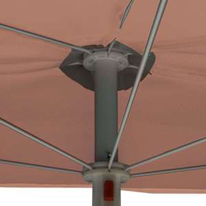 Zahradní půlkruhový slunečník s tyčí 180 x 90 cm terakotový - obrázek 7