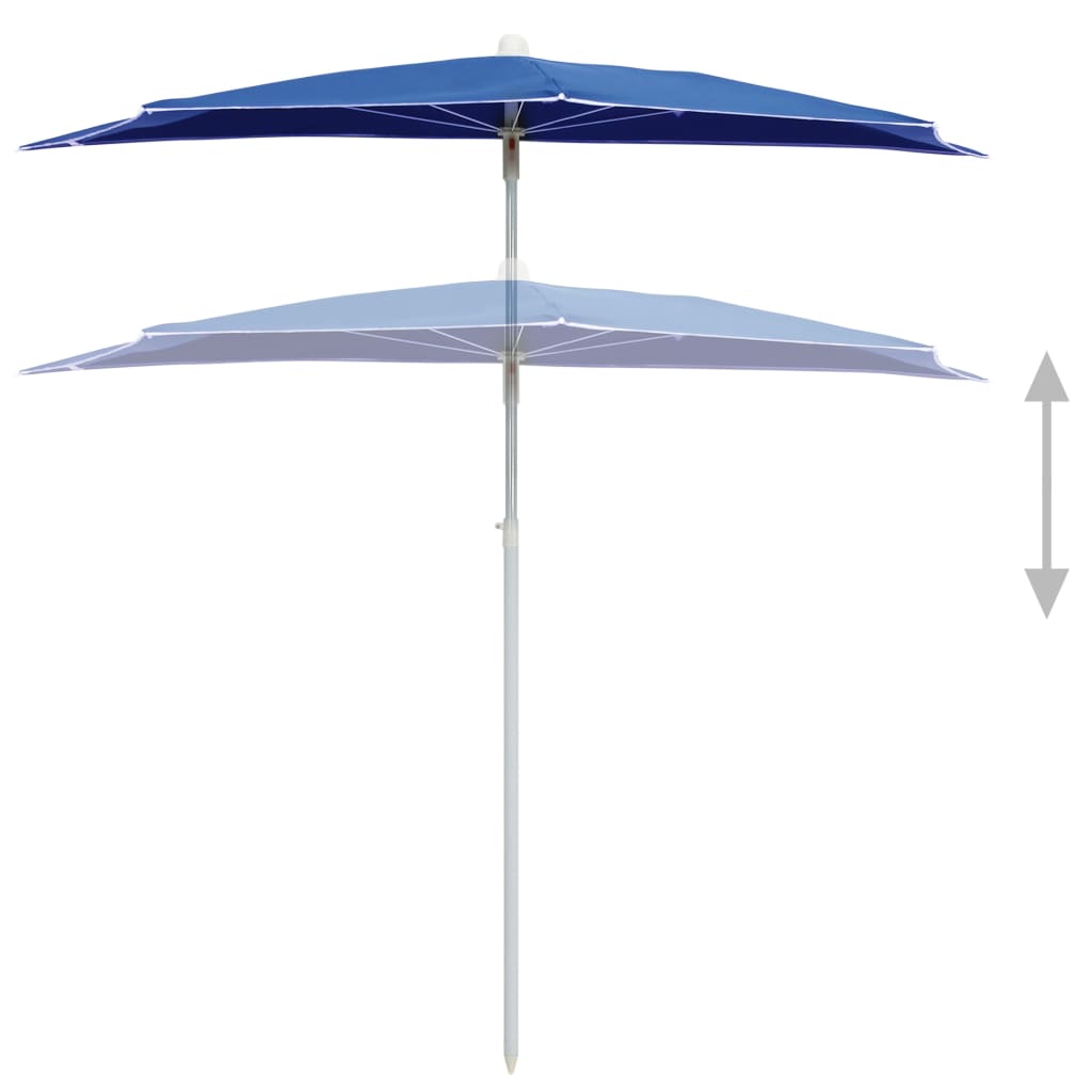 Garden Half Parasol with Pole Outdoor Patio Sunshade Shelter Backyard vidaXL - Picture 62 of 64