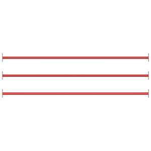 Telovadni drogovi 3 kosi 125 cm jeklo rdeči