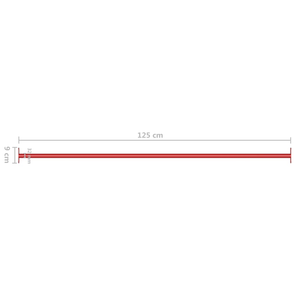 3db piros acél húzódzkodó rúd 125 cm 