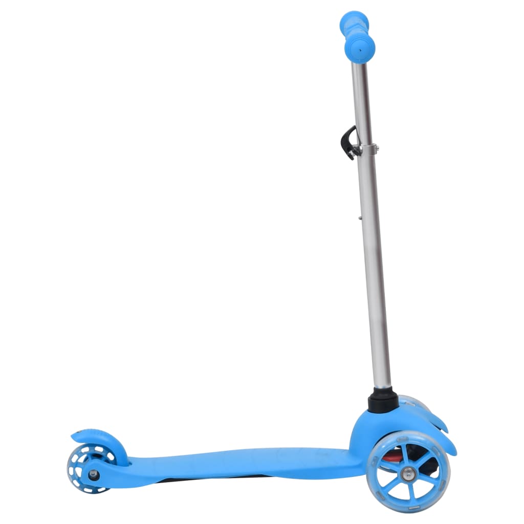 Kék háromkerekű gyermekroller állítható alumínium kormánnyal 