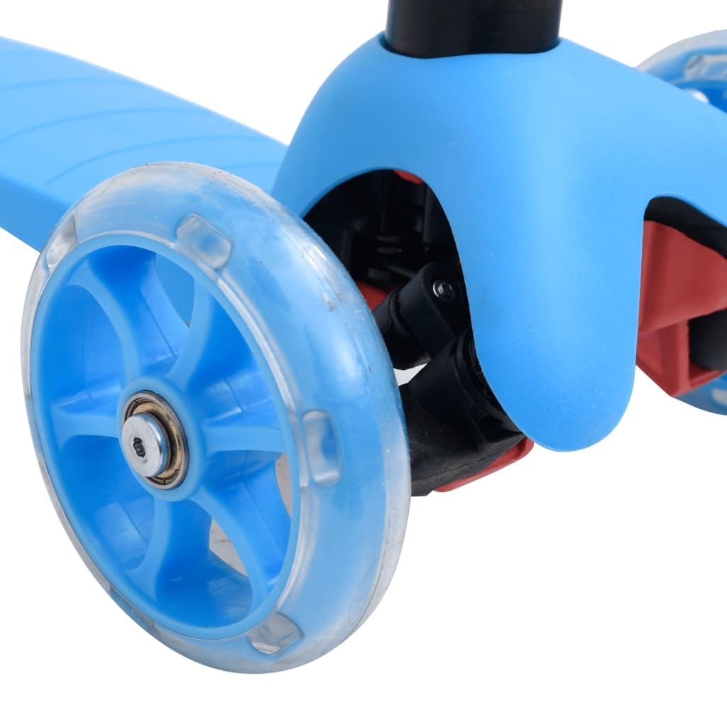 Kék háromkerekű gyermekroller állítható alumínium kormánnyal 