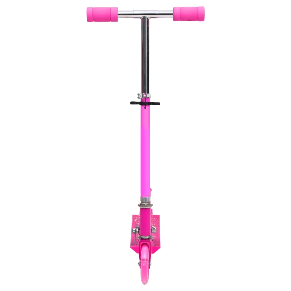 vidaXL Patinete de niños de 2 ruedas manillar ajustable aluminio rosa