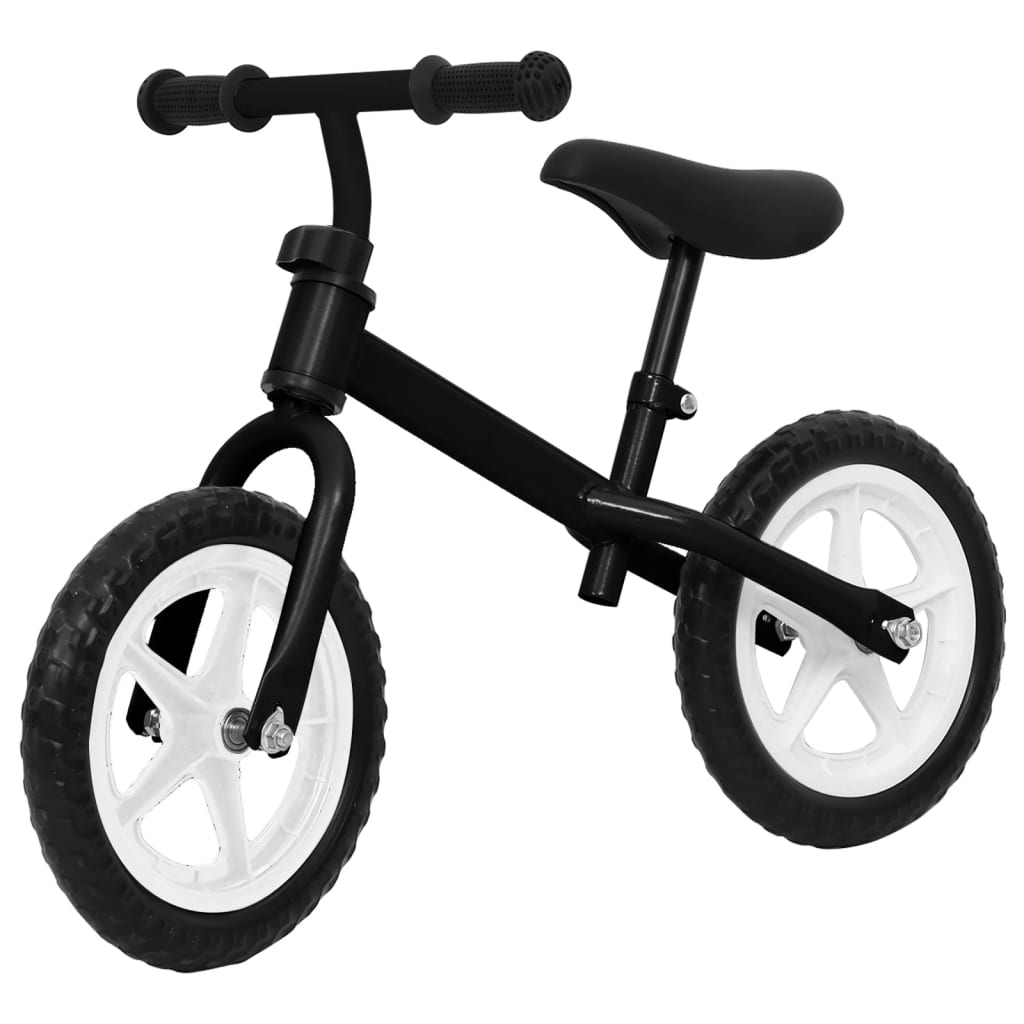 vidaXL Bicicletă pentru echilibru 12 inci, cu roți, negru