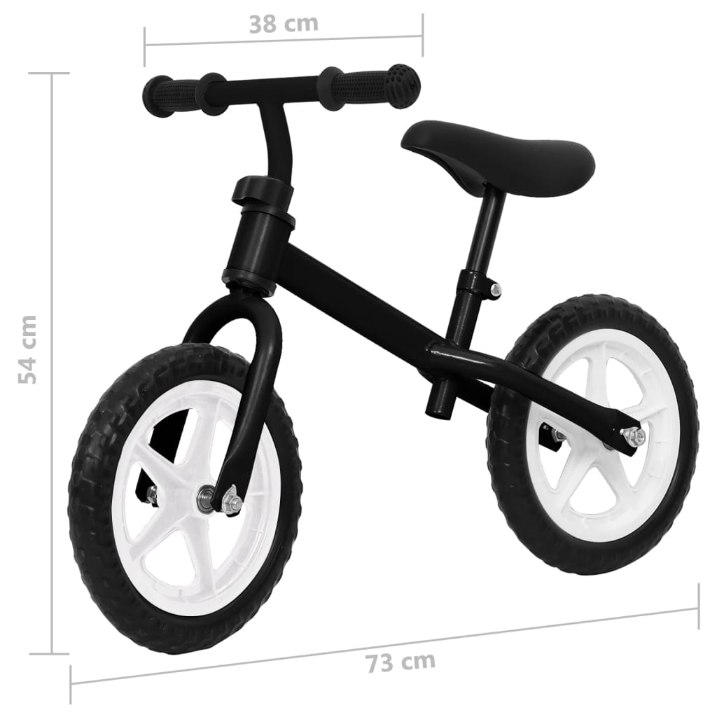 Fekete egyensúlykerékpár 12"-es kerekekkel 