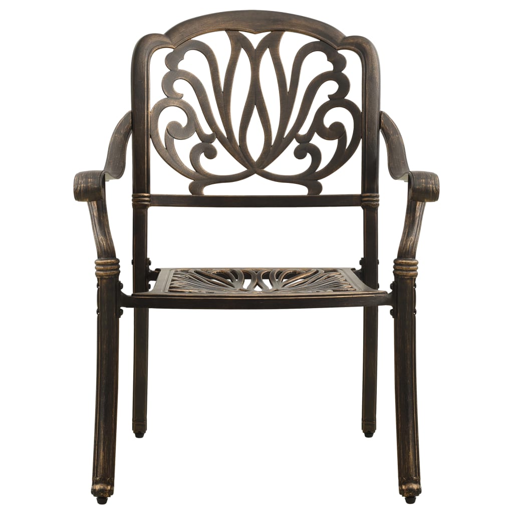 2 db bronzszínű öntött alumínium kerti szék 