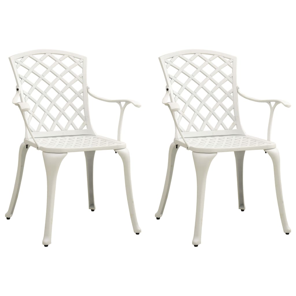 Photos - Garden Furniture VidaXL Patio Chairs 2 pcs Cast Aluminum White 