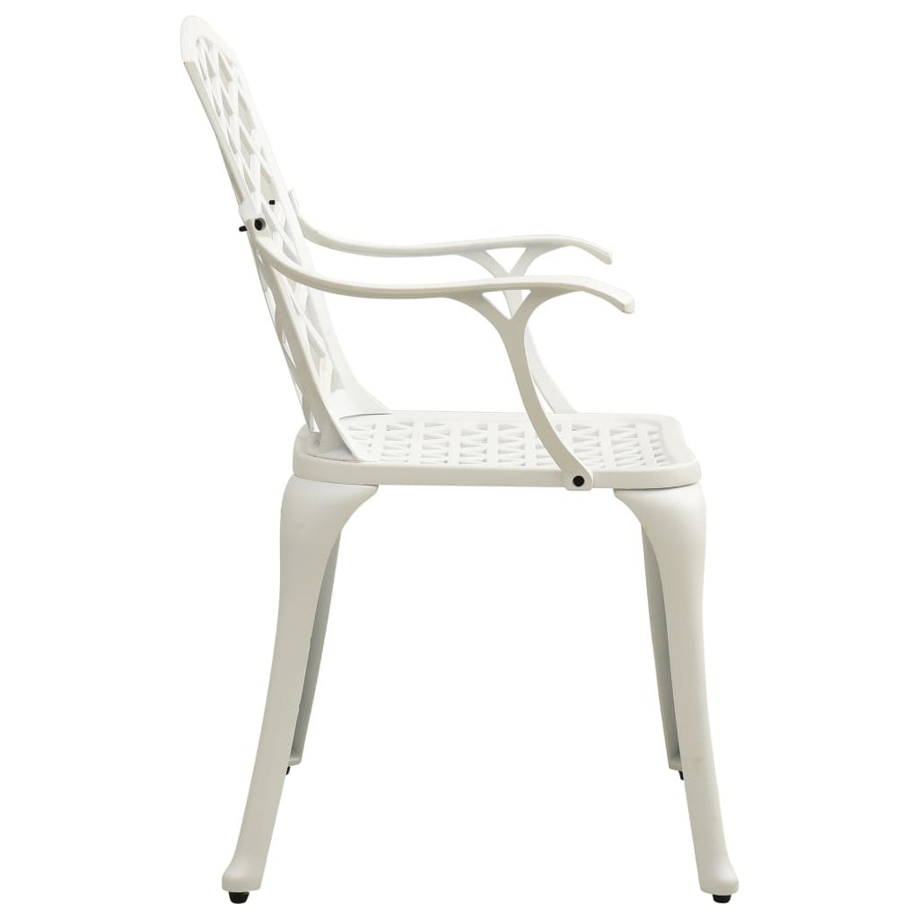 für Aluminiumguss Weiß Balkon Garten Terrasse DE80544 2er Set Stühle Gartenstühle Gartensessel