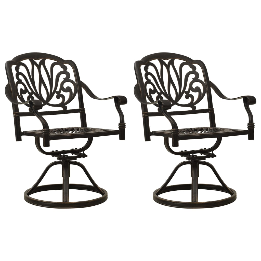 

vidaXL Swivel Patio Chairs 2 pcs Cast Aluminum Bronze