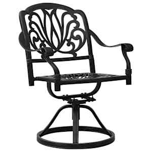 vidaXL Swivel Patio Chairs 2 pcs Cast Aluminum Black