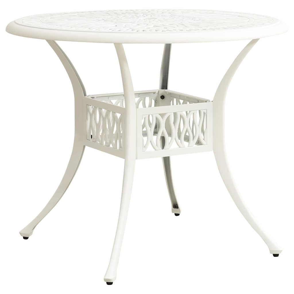 vidaXL Tr&auml;dg&aring;rdsbord vit 90x90x74 cm gjuten aluminium