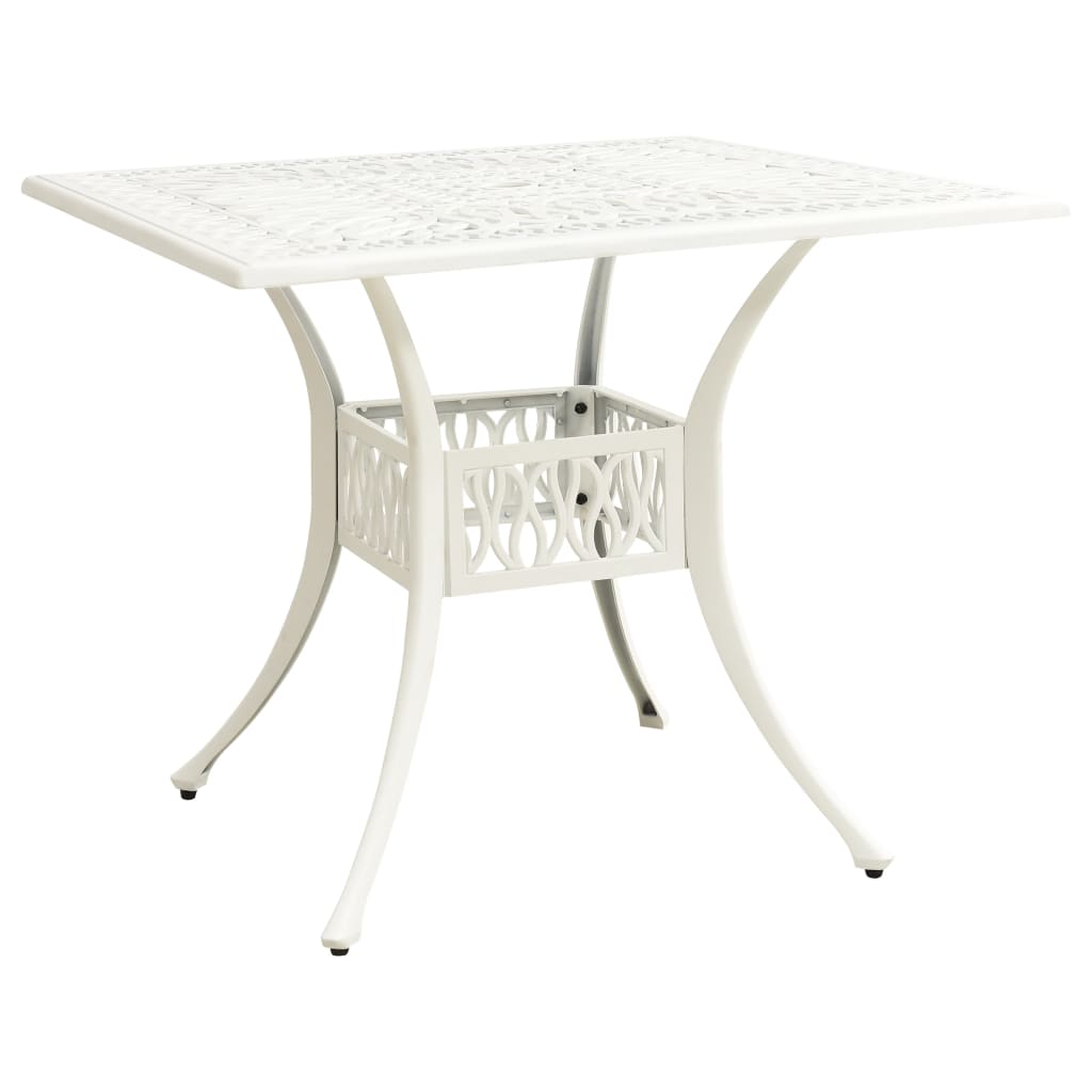 Garden Table White 90x90x73 cm Cast Aluminium