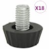 vidaXL reguleeritavad m&ouml;&ouml;blijalad M8 18 tk mustad