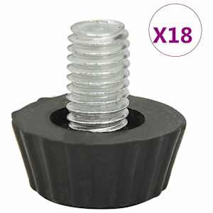 vidaXL reguleeritavad m&ouml;&ouml;blijalad M8 18 tk mustad