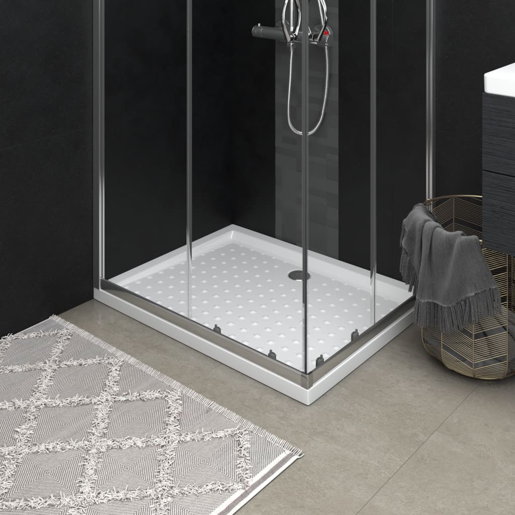 vidaXL Cădiță de duș cu puncte, alb, 90x70x4 cm, ABS vidaXL