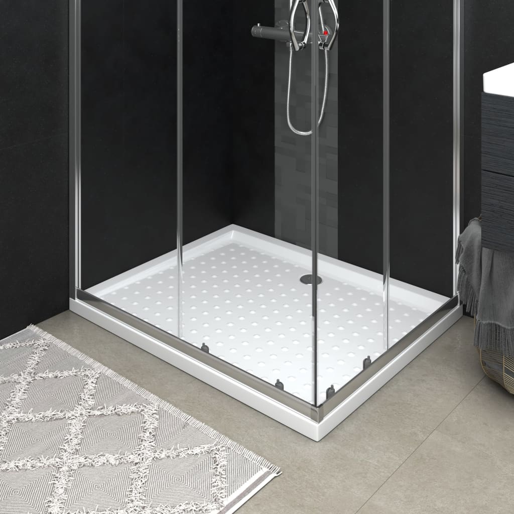 vidaXL Cădiță de duș cu puncte, alb, 80x100x4 cm, ABS vidaXL