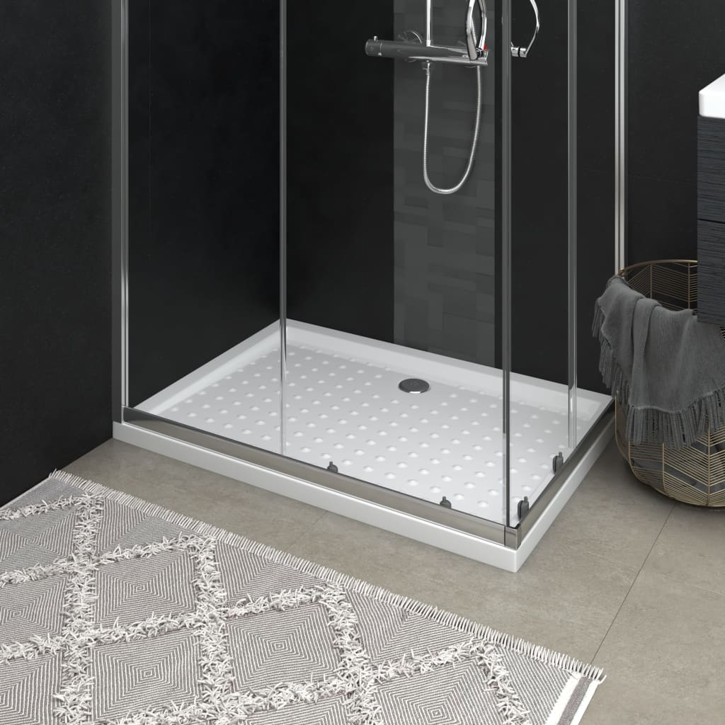 vidaXL Cădiță de duș cu puncte, alb, 70x100x4 cm, ABS vidaXL