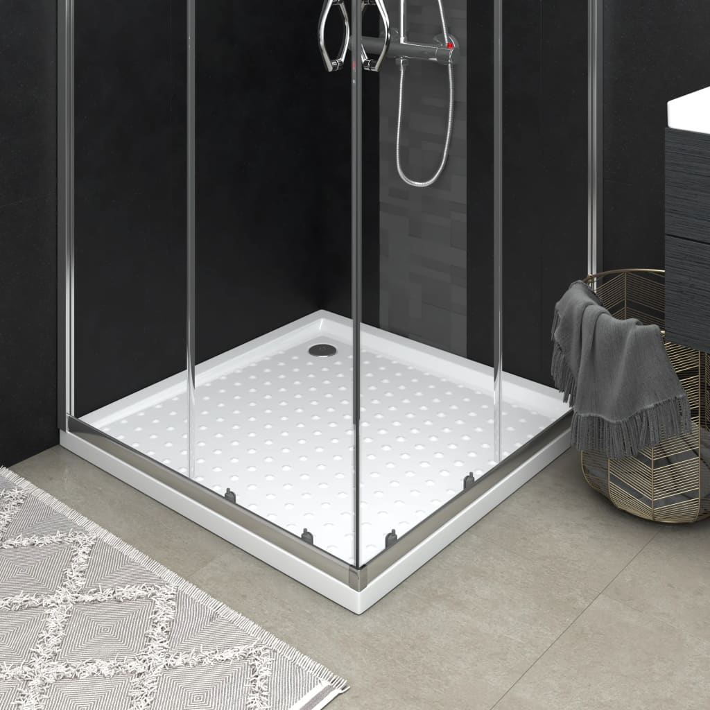 vidaXL Cădiță de duș cu puncte, alb, 80x80x4 cm, ABS vidaXL