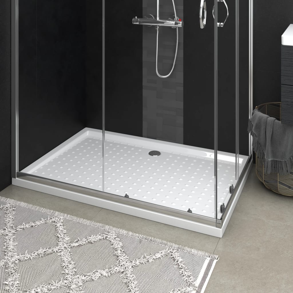 vidaXL Cădiță de duș cu puncte, alb, 80x120x4 cm, ABS vidaXL