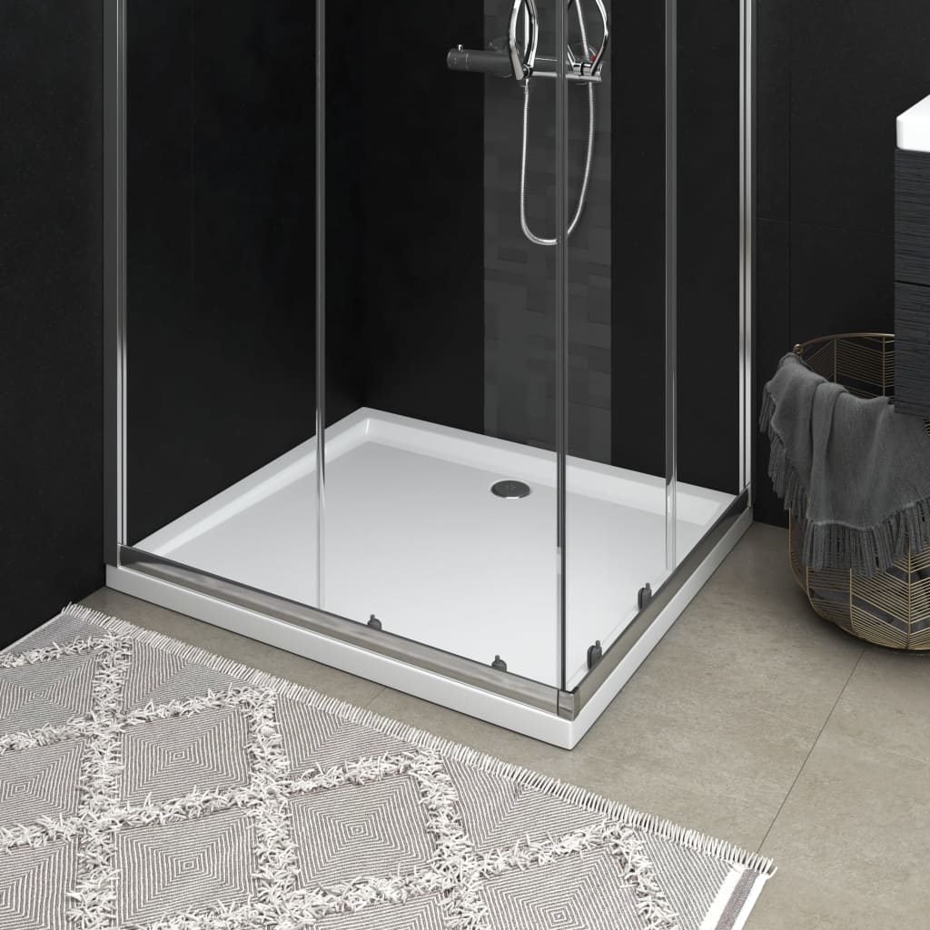 vidaXL Cădiță de duș dreptunghiulară din ABS, alb, 80×90 cm 80x90