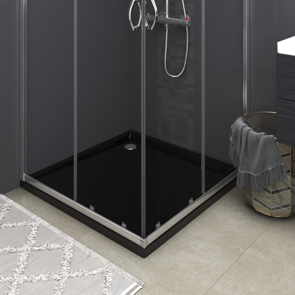 vidaXL Cădiță de duș pătrată, negru, 80×80 cm, ABS vidaXL