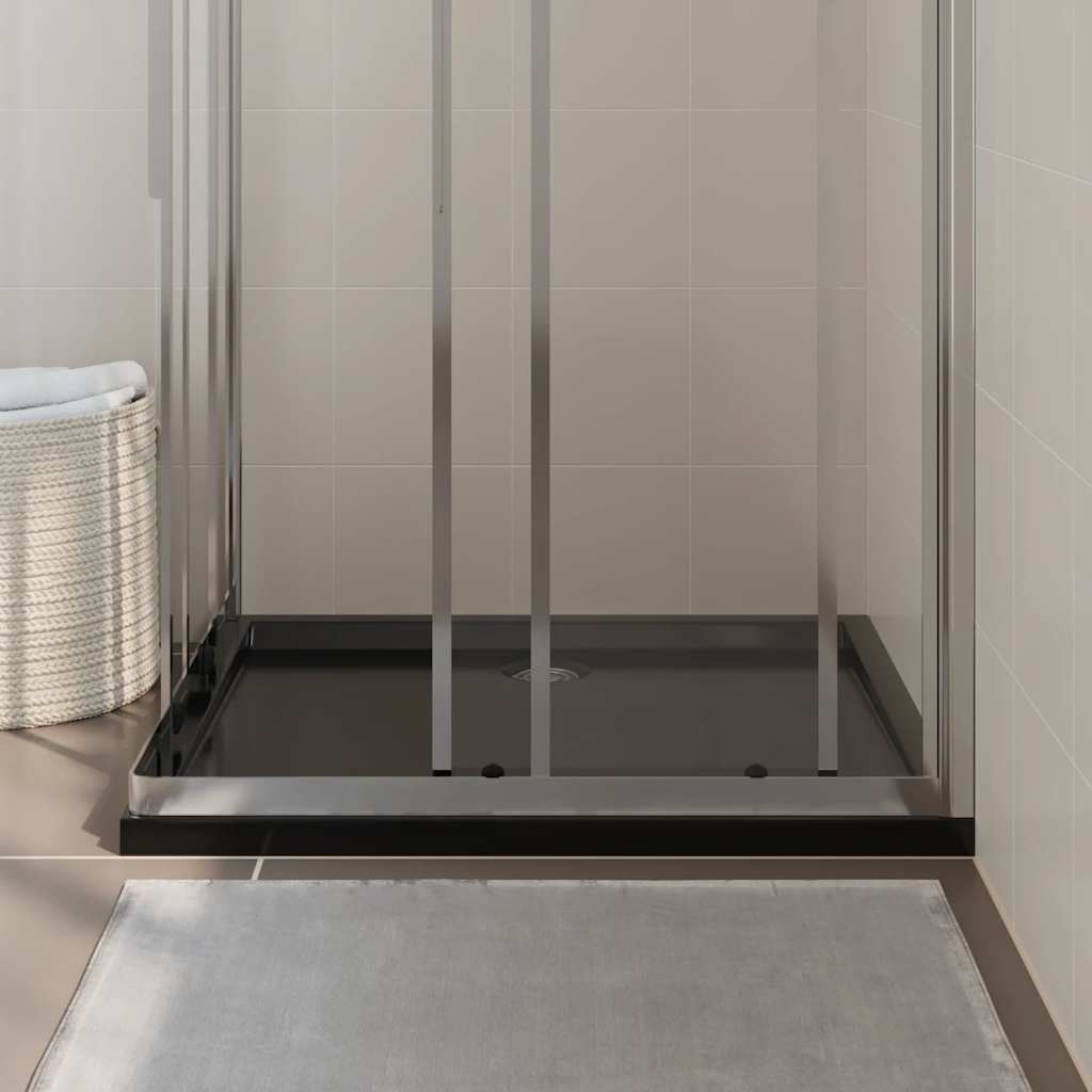 vidaXL téglalap alakú fekete ABS zuhanytálca 80 x 90 cm