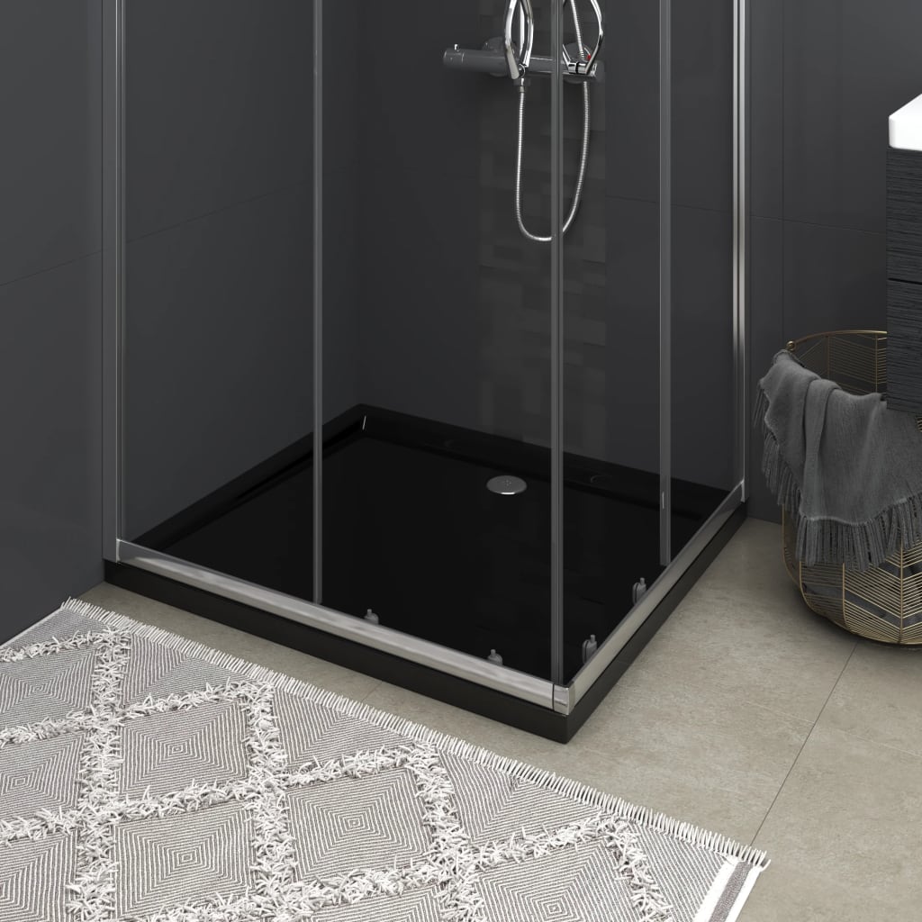 vidaXL Cădiță de duș dreptunghiulară din ABS, negru, 80×90 cm vidaXL