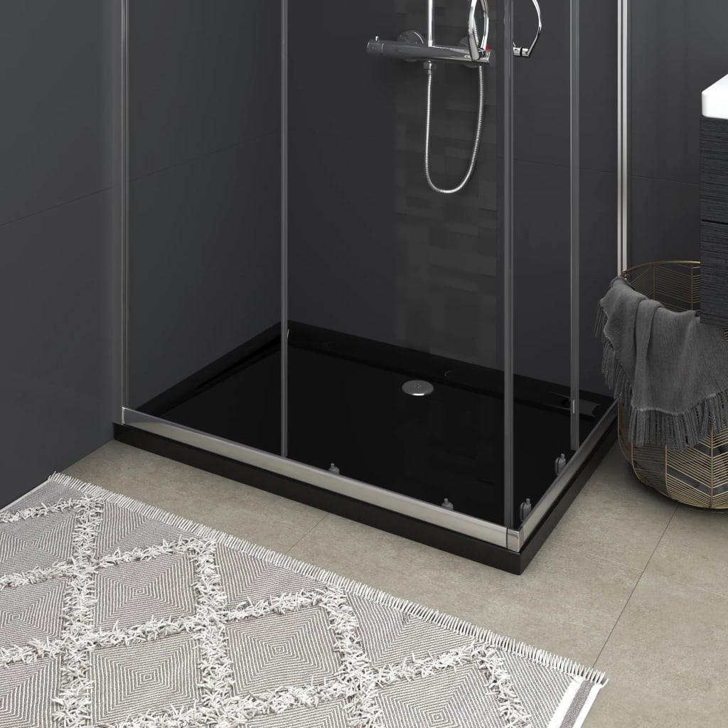 vidaXL Cădiță de duș dreptunghiulară din ABS, negru, 80 x 110 cm vidaXL