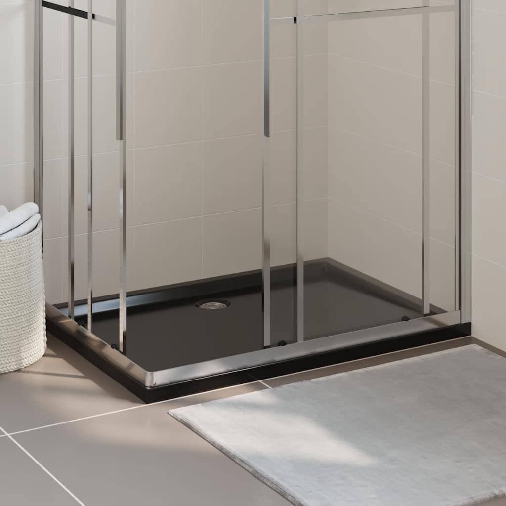vidaXL Duschtasse ABS Rechteckig Schwarz 80x110 cm