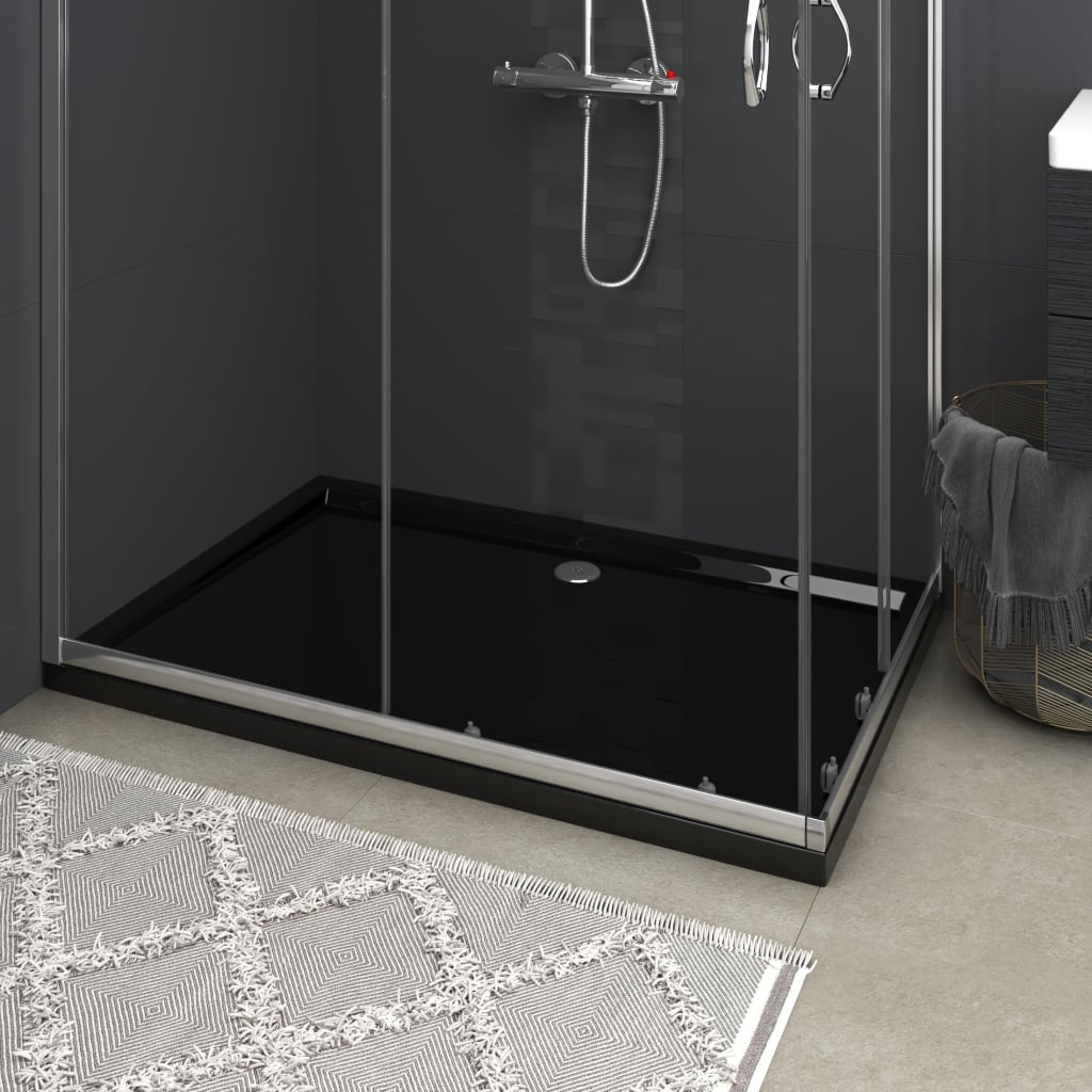 vidaXL Cădiță de duș dreptunghiulară din ABS, negru, 80×120 cm vidaXL