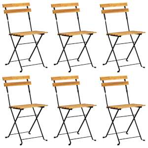 vidaXL Set mobilier de exterior pliabil, 7 piese, lemn masiv de acacia