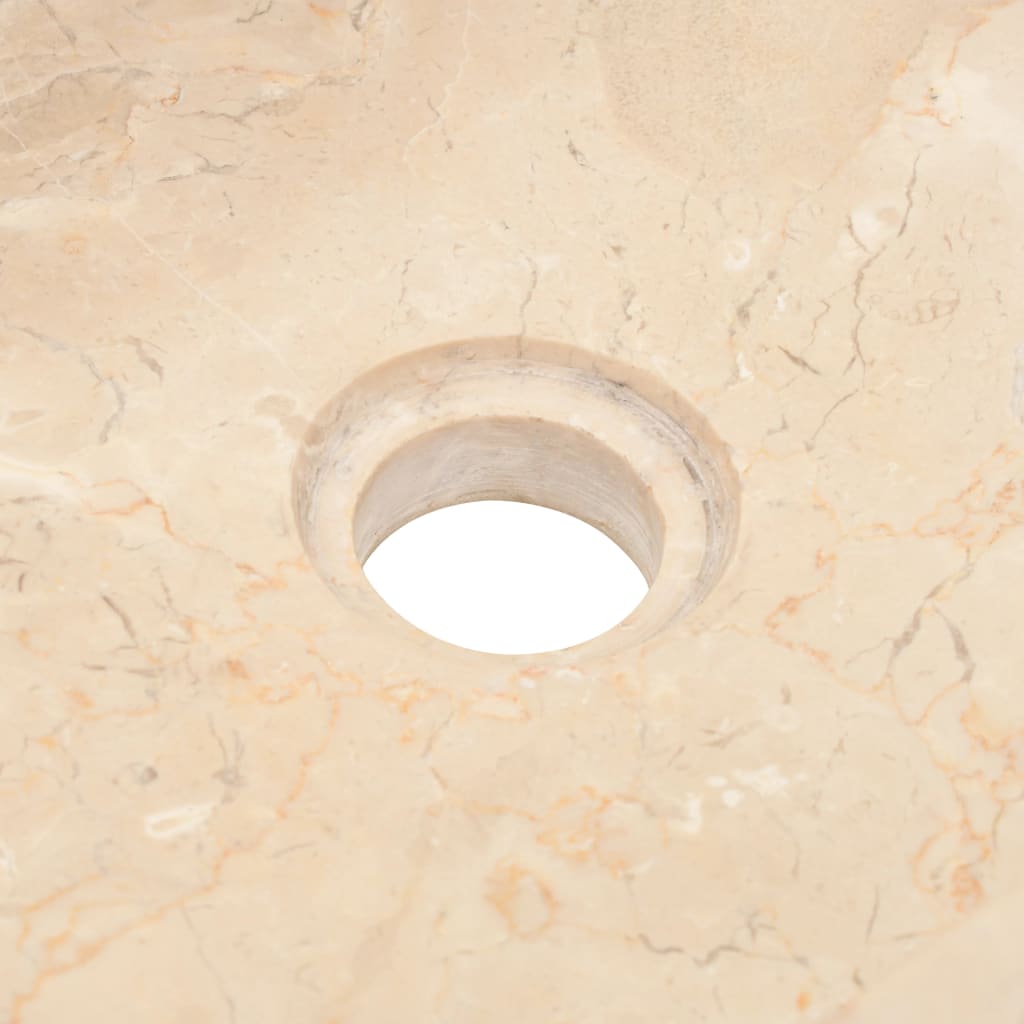 Tíkfa fürdőszobai pipereszekrény krémszínű márványmosdóval 