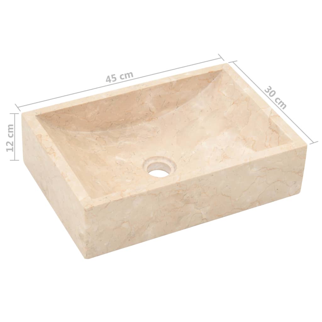 Tíkfa fürdőszobai pipereszekrény krémszínű márványmosdóval 