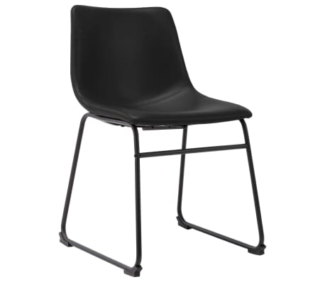 vidaXL Valgomojo kėdės, 4 vnt., juodos spalvos, dirbtinė oda