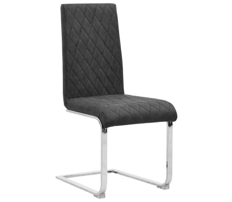 vidaXL Конзолни трапезни столове, 6 бр, черни, изкуствена кожа