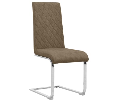 vidaXL Gembinės valgomojo kėdės, 6vnt., rudos spalvos, dirbtinė oda
