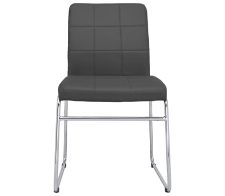 vidaXL Valgomojo kėdės, 4vnt., pilkos spalvos, dirbtinė oda (2x282945)