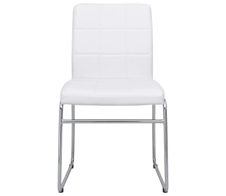 vidaXL Valgomojo kėdės, 6vnt., baltos, dirbtinė oda