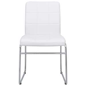 vidaXL Valgomojo kėdės, 6vnt., baltos, dirbtinė oda