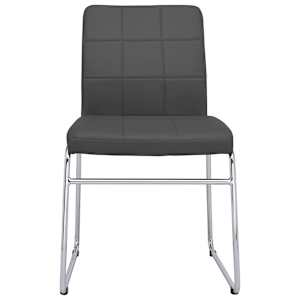 vidaXL Valgomojo kėdės, 6vnt., pilkos, dirbtinė oda