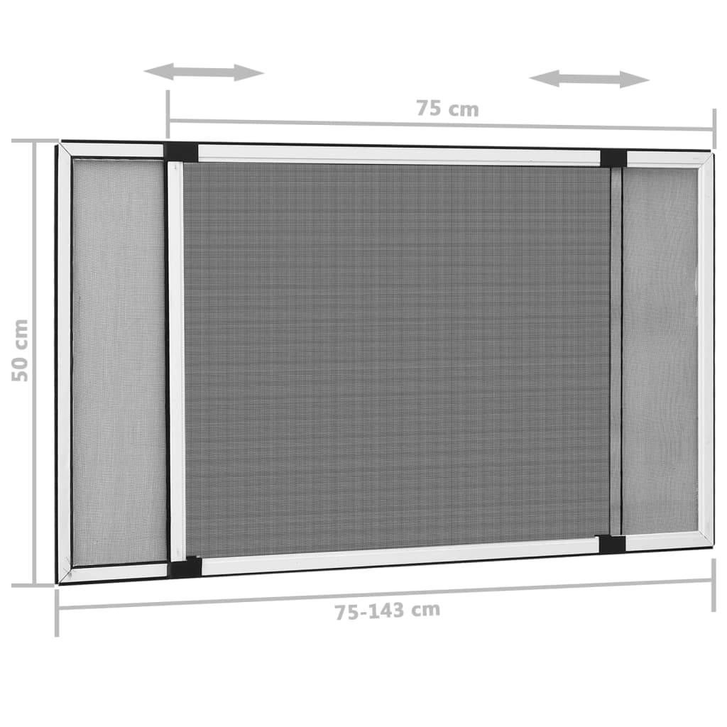 Fehér kihúzható ablakszúnyogháló (75-143) x 50 cm 