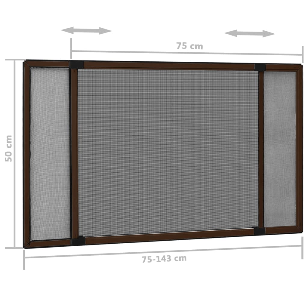 Barna lehúzható ablakszúnyogháló 70 x 150 cm 