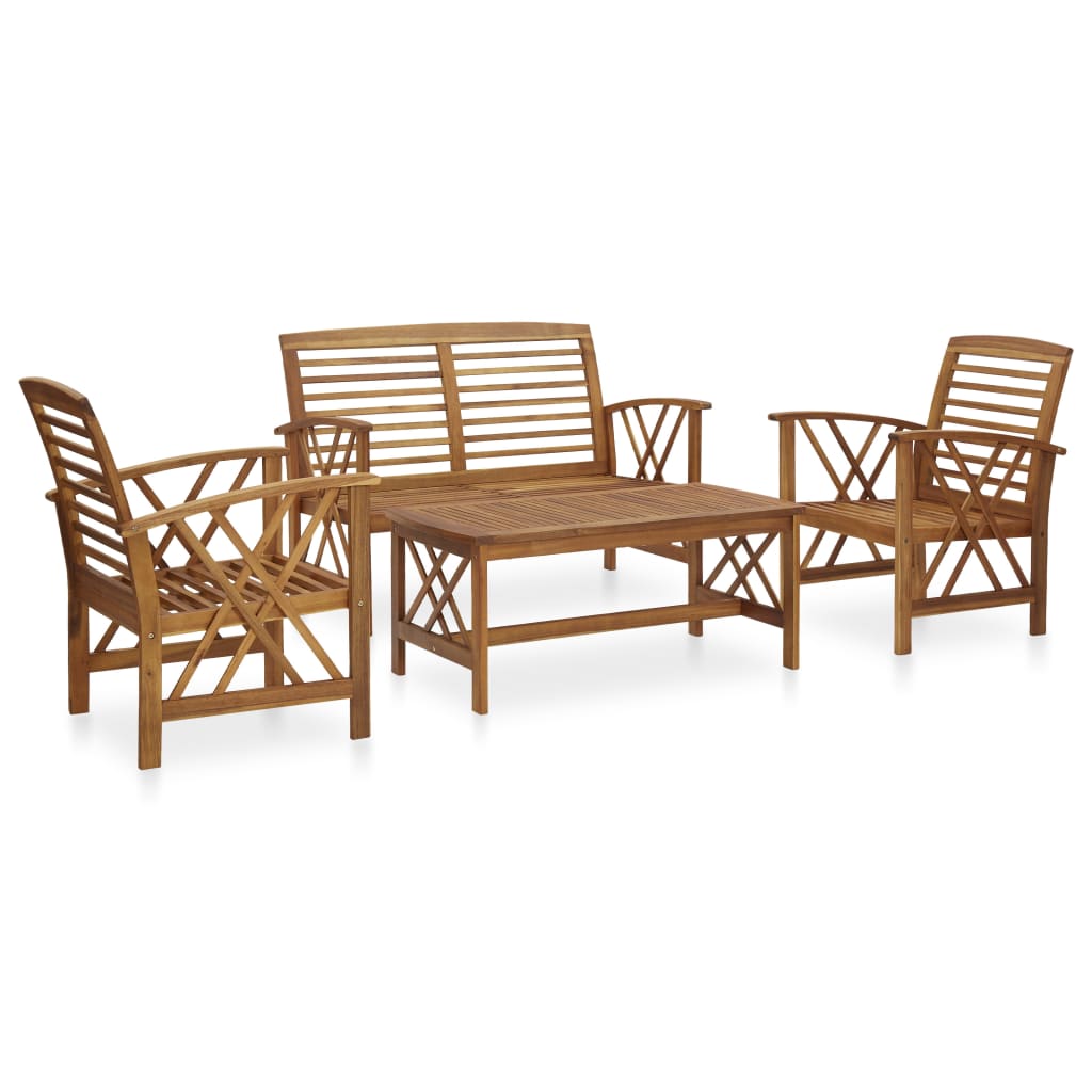 vidaXL 4-tlg. Garten-Lounge-Set Massivholz Akazie