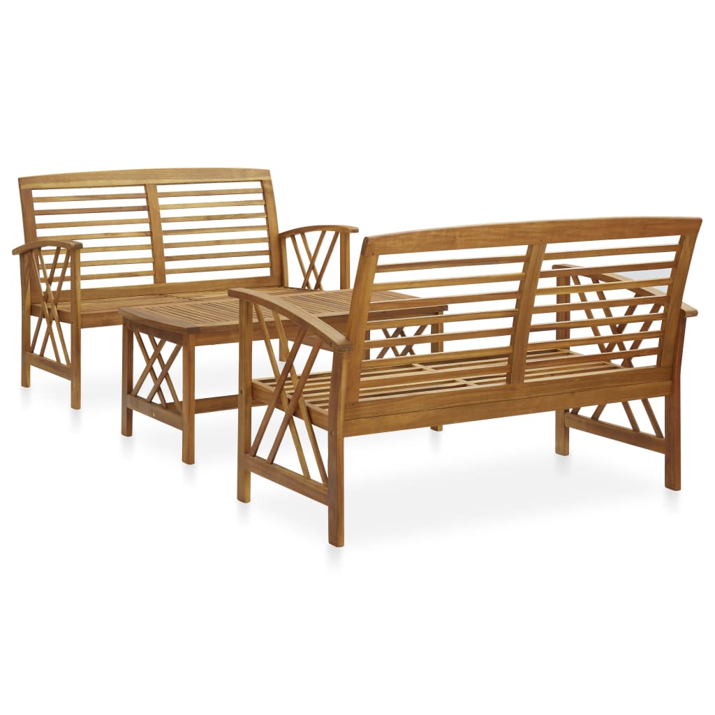 vidaXL 3-tlg. Garten-Lounge-Set Massivholz Akazie